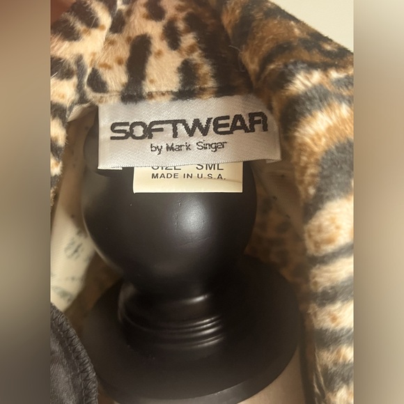 EUC Vintage Softwear by Mark Singer Leopard Print Velour Blazer Size Small - Picture 5 of 5